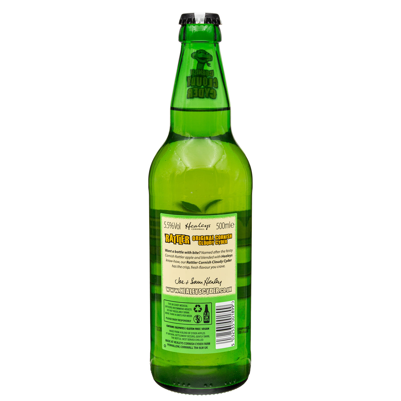Lobbs Farm Shop, Heligan, Cornwall - Healeys Cornish Cyder Farm - Original Rattler 500ml - Made in Cornwall