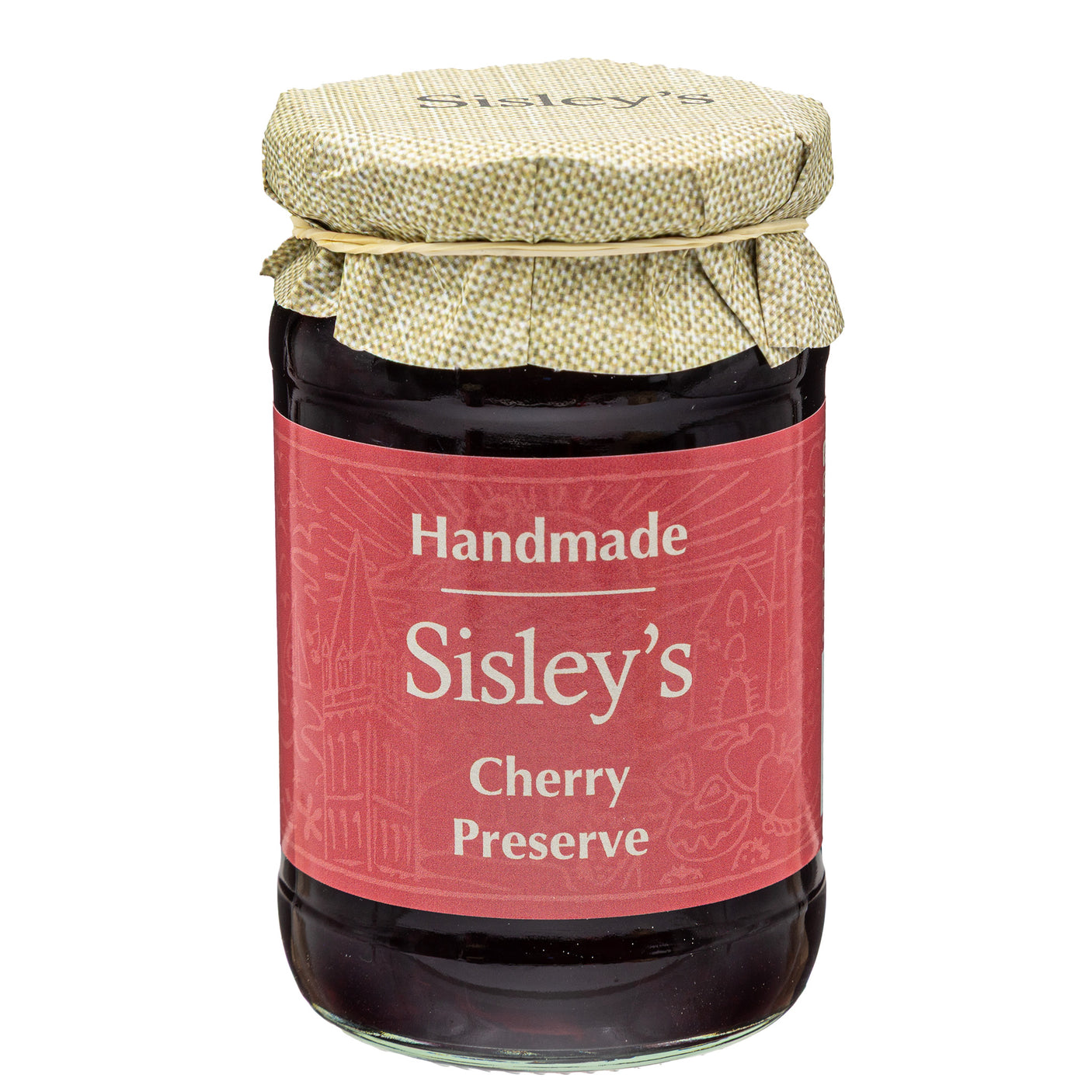 Lobbs Farm Shop, Heligan, Cornwall - Sisleys - Cherry Preserve 340g - Made in Cornwall