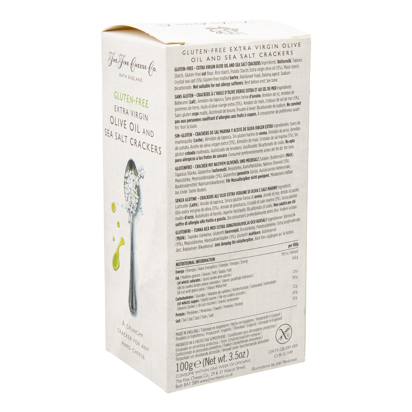 The Fine Cheese Co - Extra Virgin Olive Oil & Sea Salt Crackers 125g