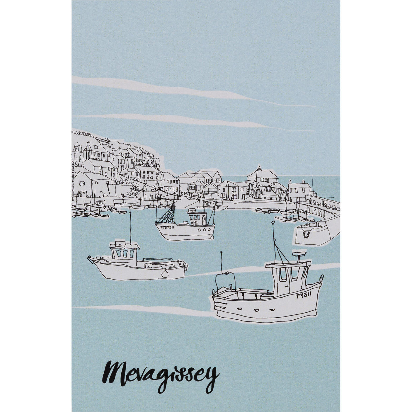 Lobbs Farm Shop, Heligan, Cornwall - Lobbs Exclusive - Vickie Price Mevagissey Tea Towel
