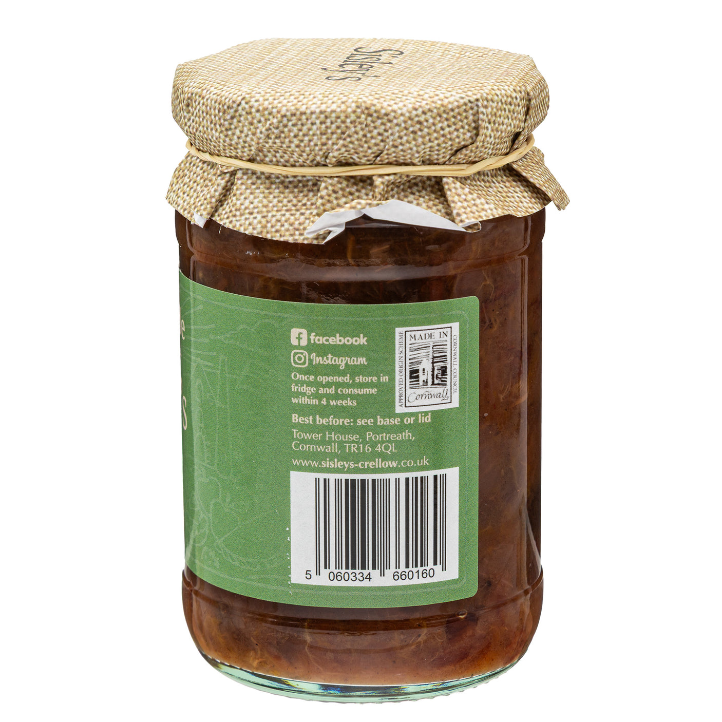 Lobbs Farm Shop, Heligan, Cornwall - Sisleys - Plum Chutney 300g - Made in Cornwall