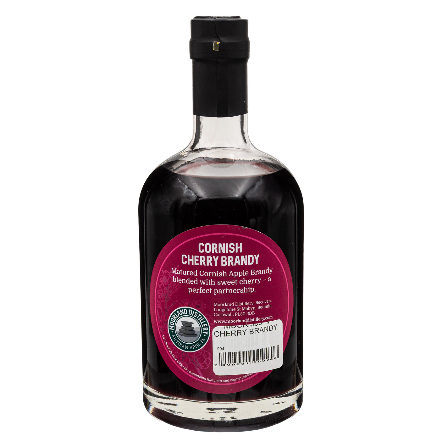 Lobbs Farm Shop, Heligan, Cornwall - Moorland Distillery - Cherry Brandy 500ml - Made in Cornwall