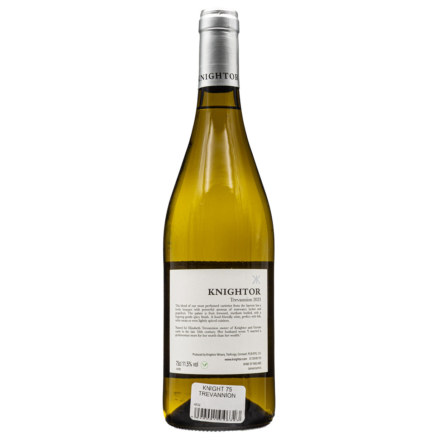 Lobbs Farm Shop, Heligan, Cornwall - Knightor Winery - Trevannion White Wine 75cl - Made in Cornwall