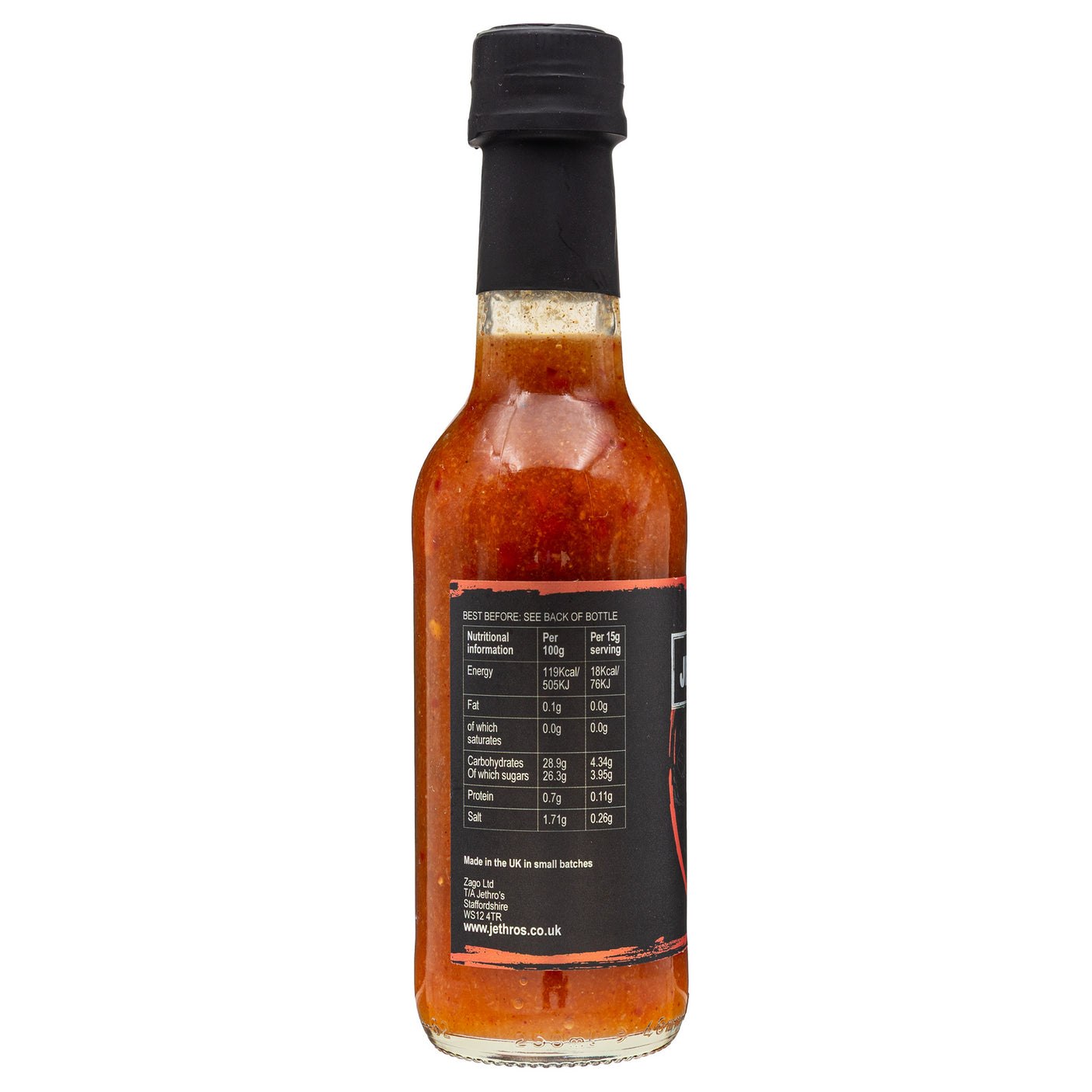 Lobbs Farm Shop, Heligan, Cornwall - Jethro's - Ginger & Chilli Sauce 250ml