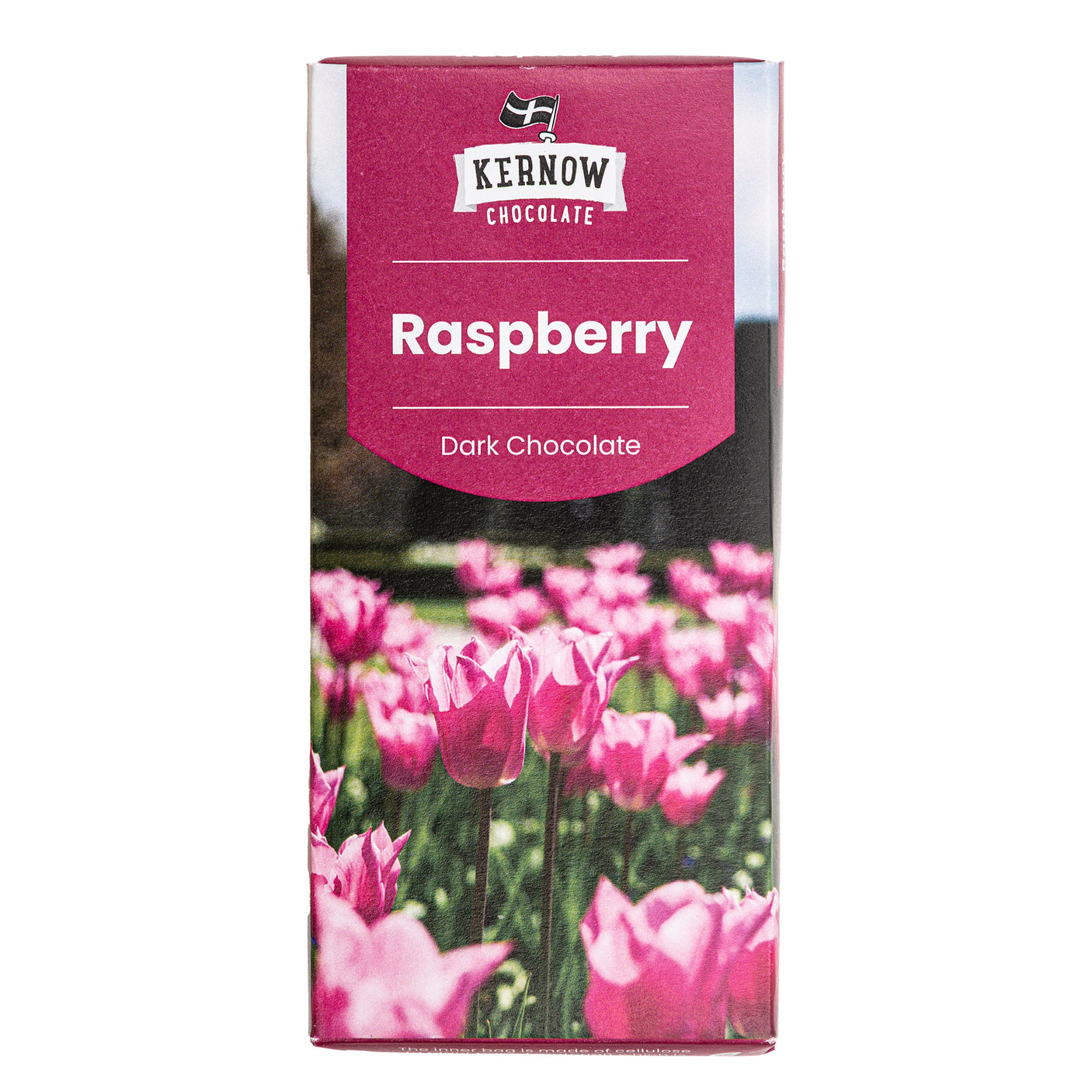 Lobbs Farm Shop, Heligan, Cornwall - Kernow Chocolate - Raspberry Dark Chocolate 100g - Made in Cornwall