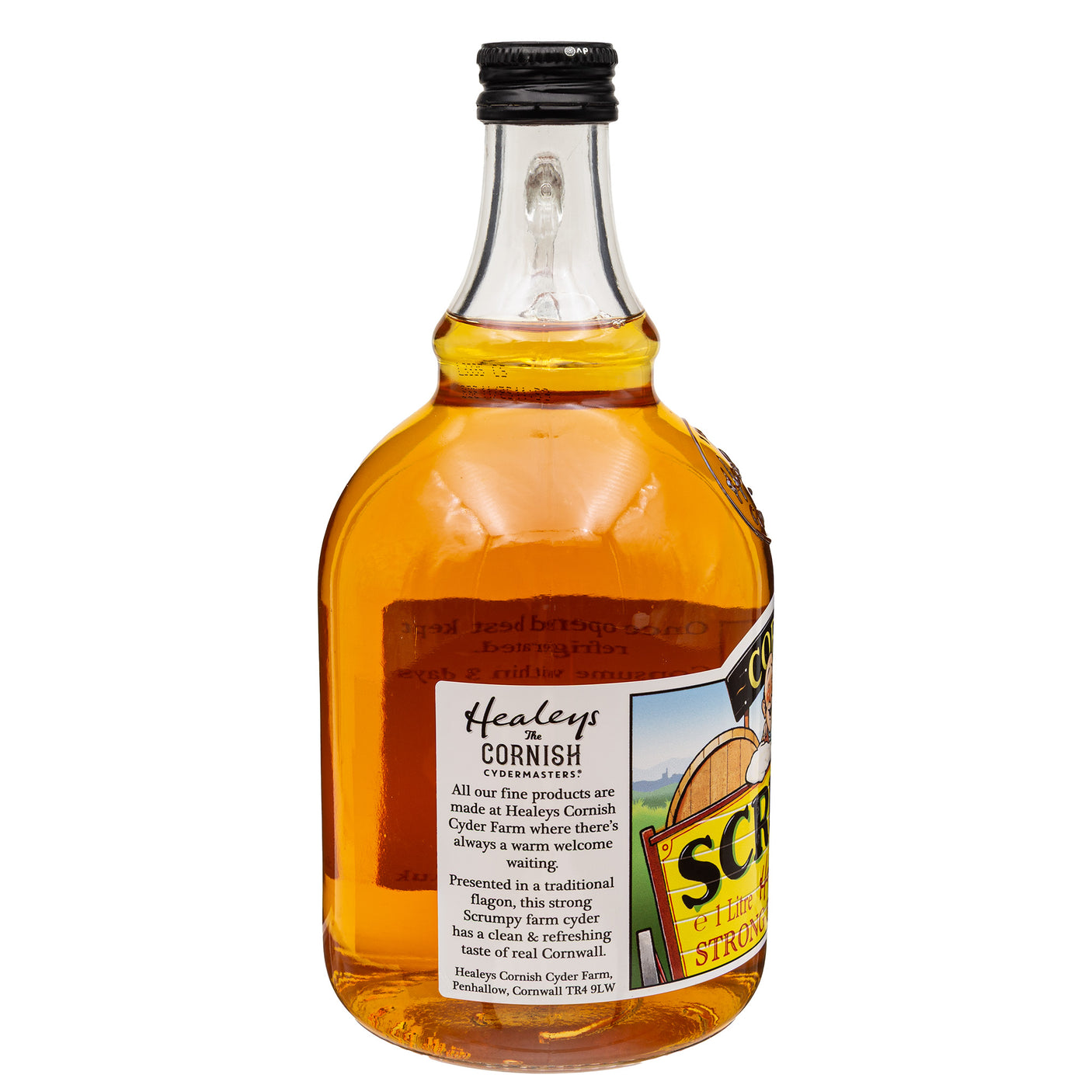 Lobbs Farm Shop, Heligan, Cornwall - Healeys Cornish Cyder Farm - Cornish Scrumpy Strong Farm Cyder 1 Litre - Made in Cornwall
