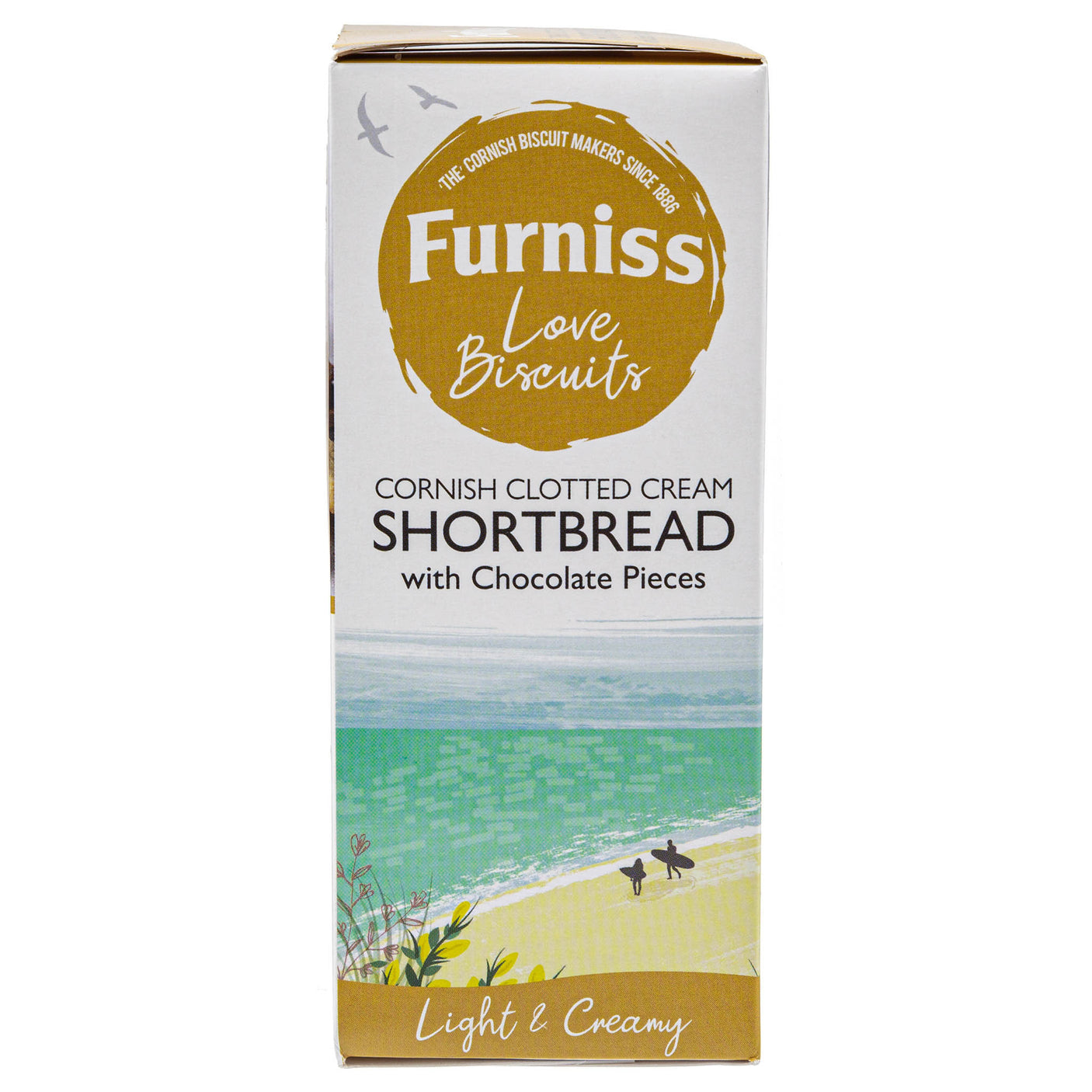 Lobbs Farm Shop, Heligan - Furniss - Cornish Clotted Cream Shortbread with Chocolate Pieces 180g - Made in Cornwall