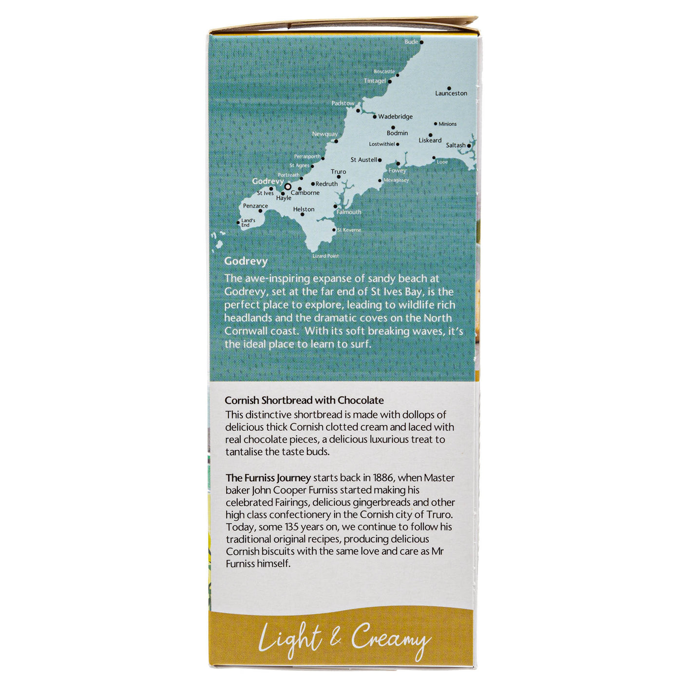Lobbs Farm Shop, Heligan - Furniss - Cornish Clotted Cream Shortbread with Chocolate Pieces 180g - Made in Cornwall
