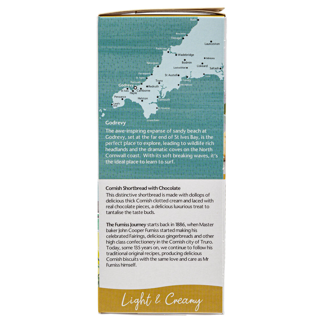 Lobbs Farm Shop, Heligan - Furniss - Cornish Clotted Cream Shortbread with Chocolate Pieces 200g - Made in Cornwall