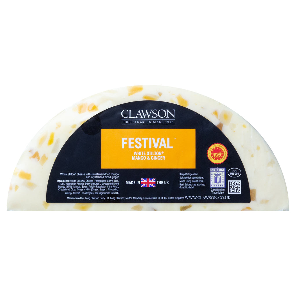 Lobbs Farm Shop Deli - Cheese - Clawson 'Festival' White Stilton with Mango and Ginger