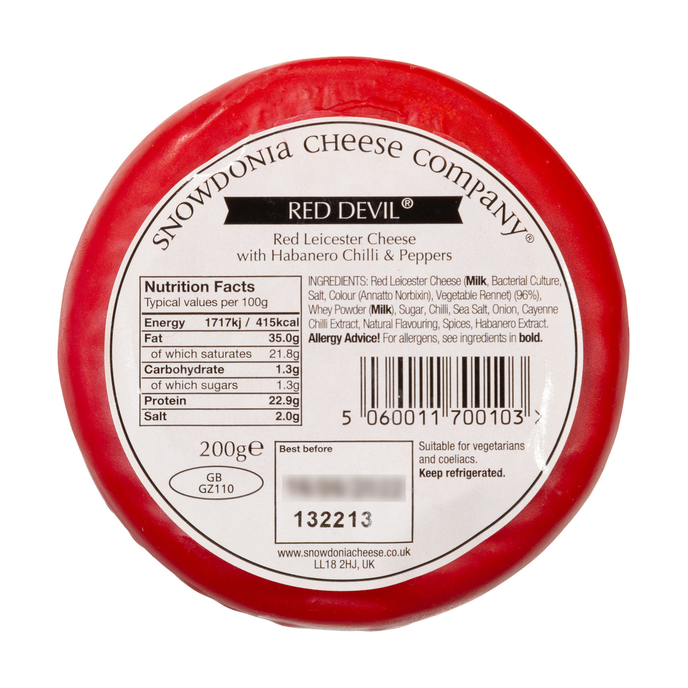 Snowdonia Cheese Company - Red Devil Red Leicester 200g