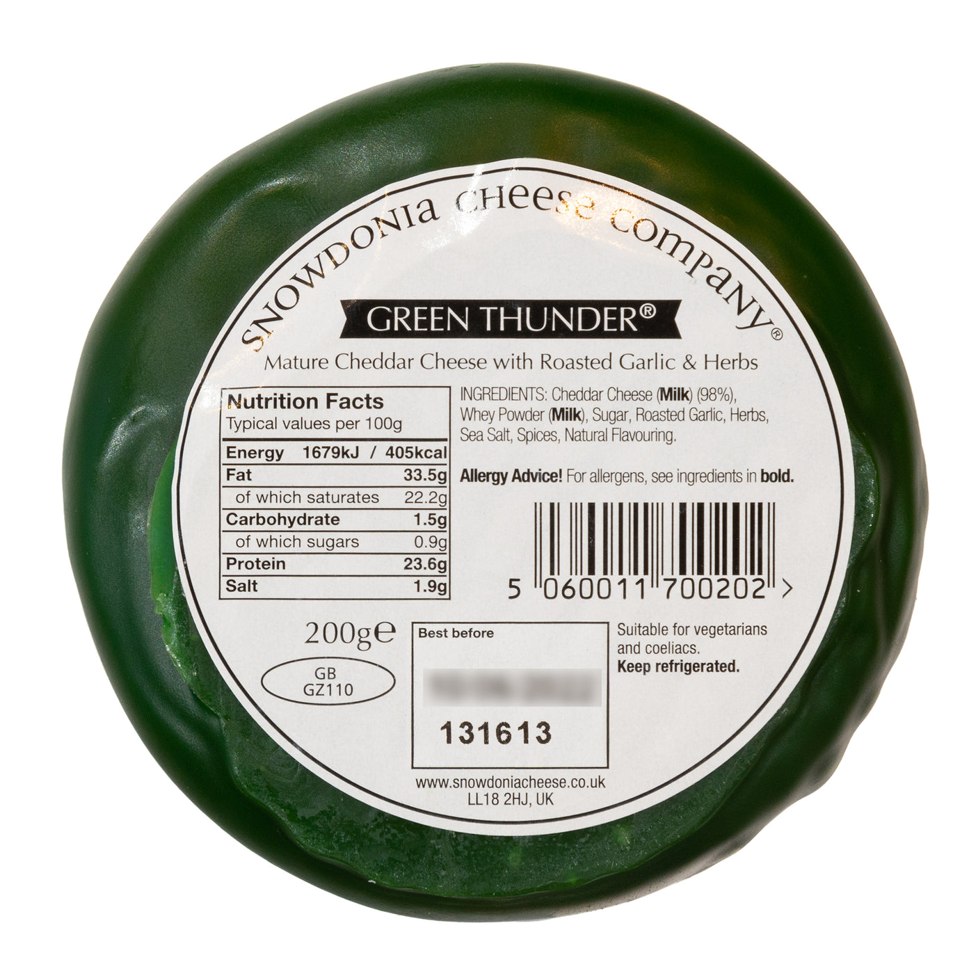 Snowdonia Cheese Company - Green Thunder Cheddar 200g