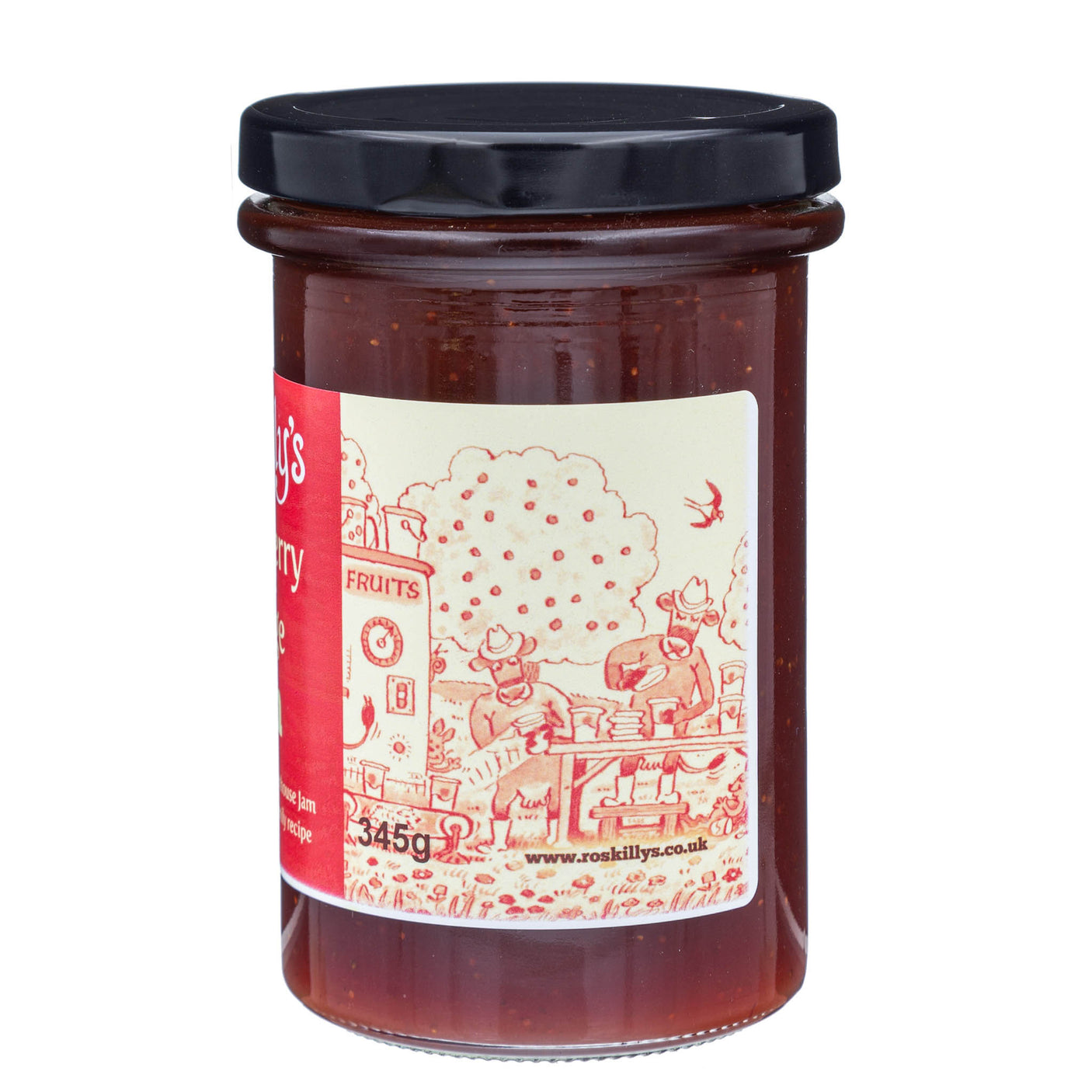 Lobbs Farm Shop, Heligan, Cornwall - Roskilly's Strawberry & Orange Jam 345g - Made in Cornwall