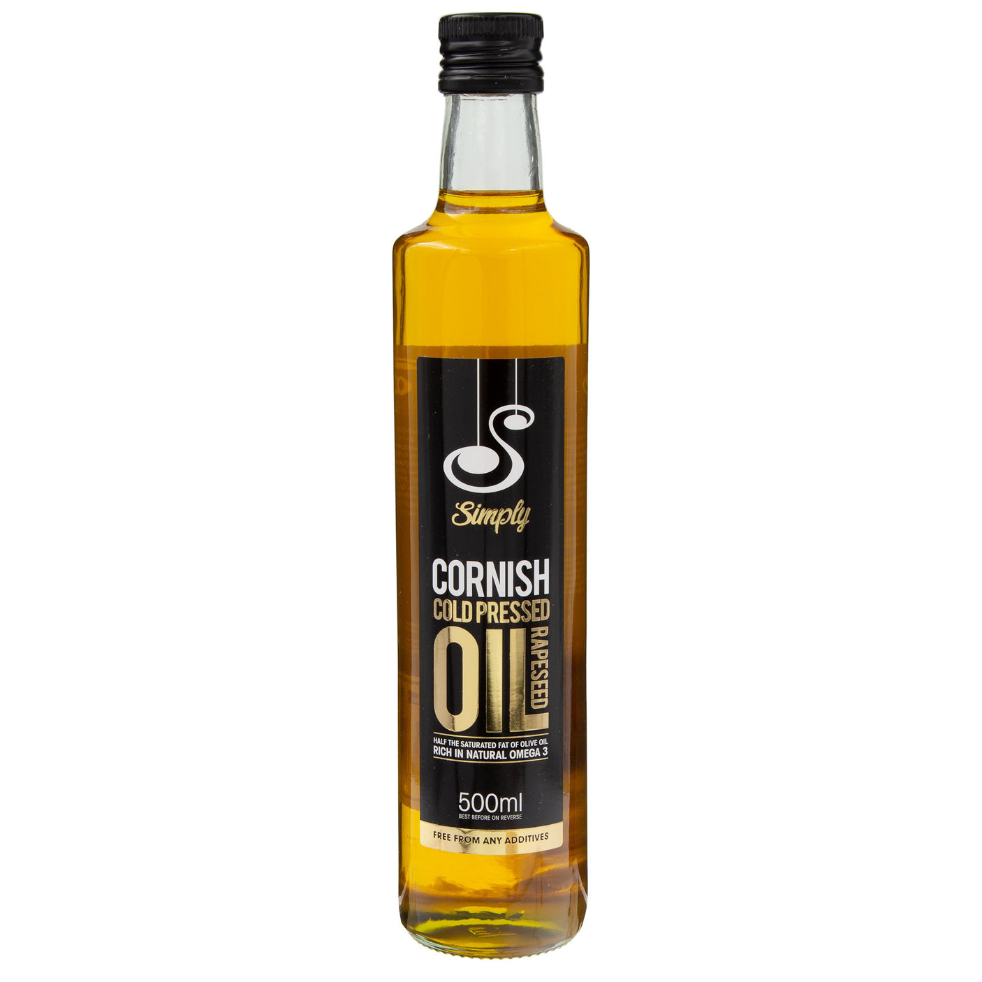 Simply Oils - Cornish Cold Pressed Rapeseed Oil 500ml - Grown and bottled in Cornwall