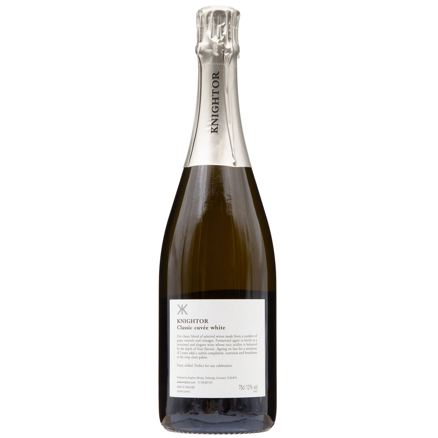 Lobbs Farm Shop, Heligan - Knightor Winery - Brut Classic Cuvée White 75cl - Made in Cornwall
