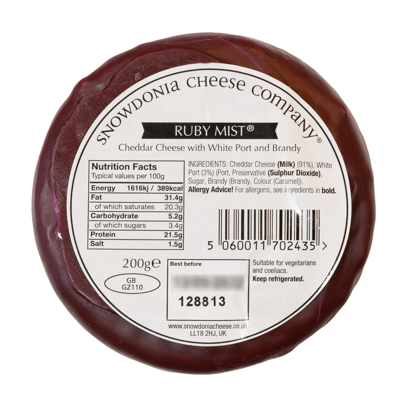 Snowdonia Cheese Company - Ruby Mist Cheddar 200g