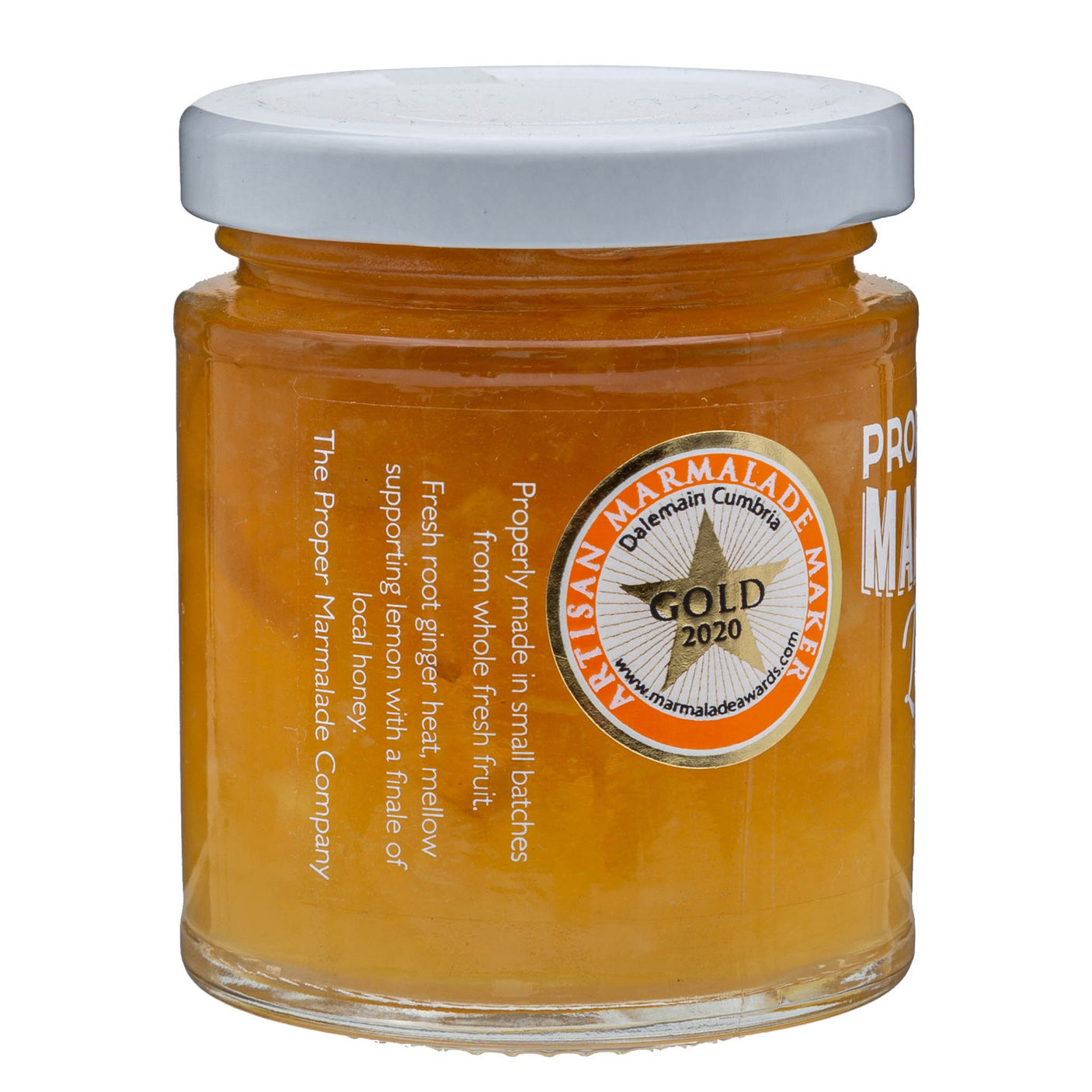 Lobbs Farm Shop, Heligan - The Proper Marmalade Co - Proper Marmalade, Lemon & Ginger 225g - Made in Cornwall