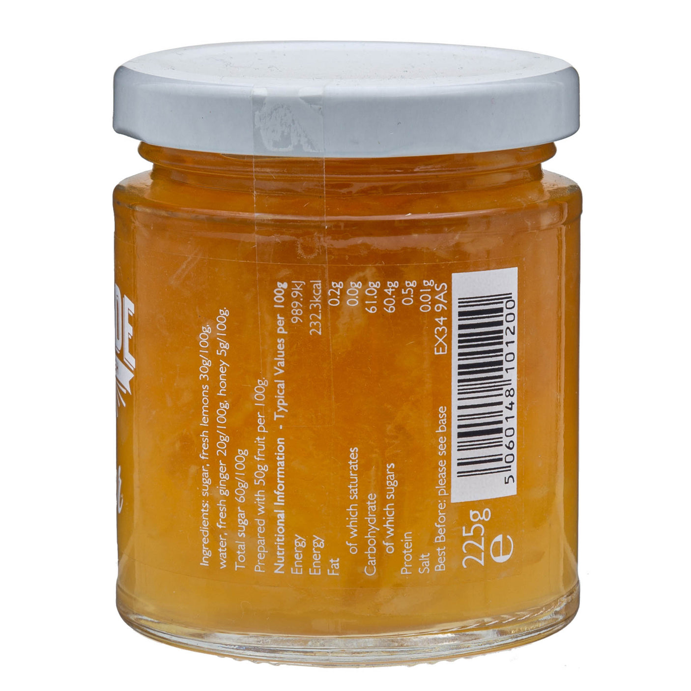 Lobbs Farm Shop, Heligan - The Proper Marmalade Co - Proper Marmalade, Lemon & Ginger 225g - Made in Cornwall
