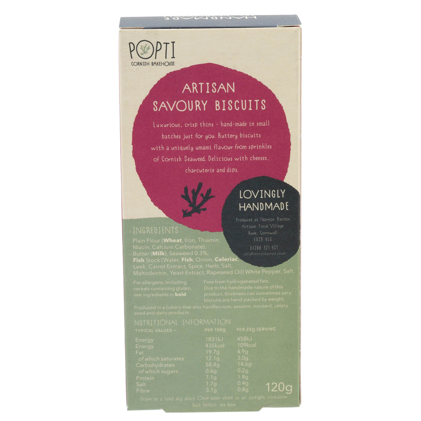 Lobbs Farm Shop, Heligan, Cornwall - Popti Cornish Bakehouse - Cornish Seaweed Thins 120g