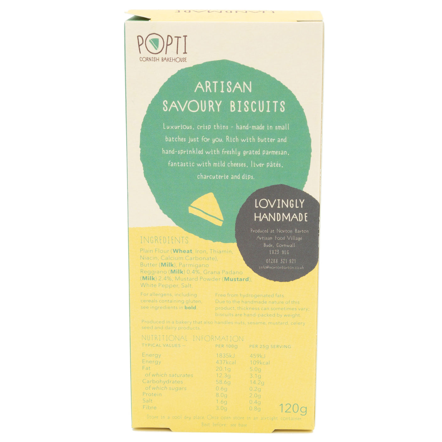 Popti Cornish Bakehouse - Rich Parmesan Thins 120g