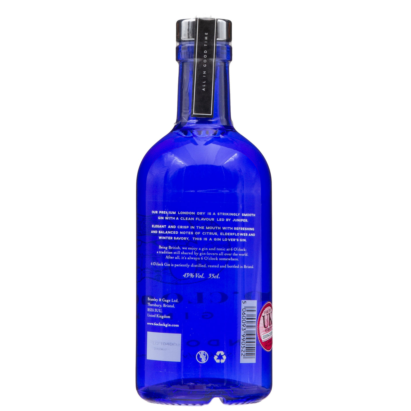 Image Alt: Lobbs Farm Shop, Heligan, Cornwall - Bramley & Gage - 6 O'Clock London Dry Gin 35cl