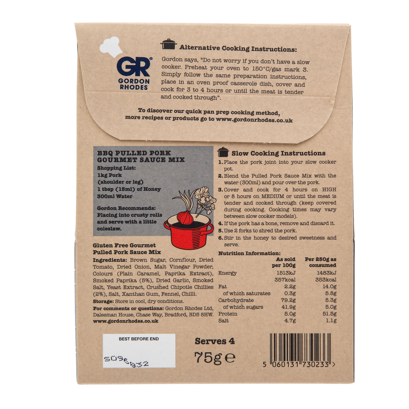 Gordon Rhodes - Pulled Pork Gourmet Sauce Mix 75g