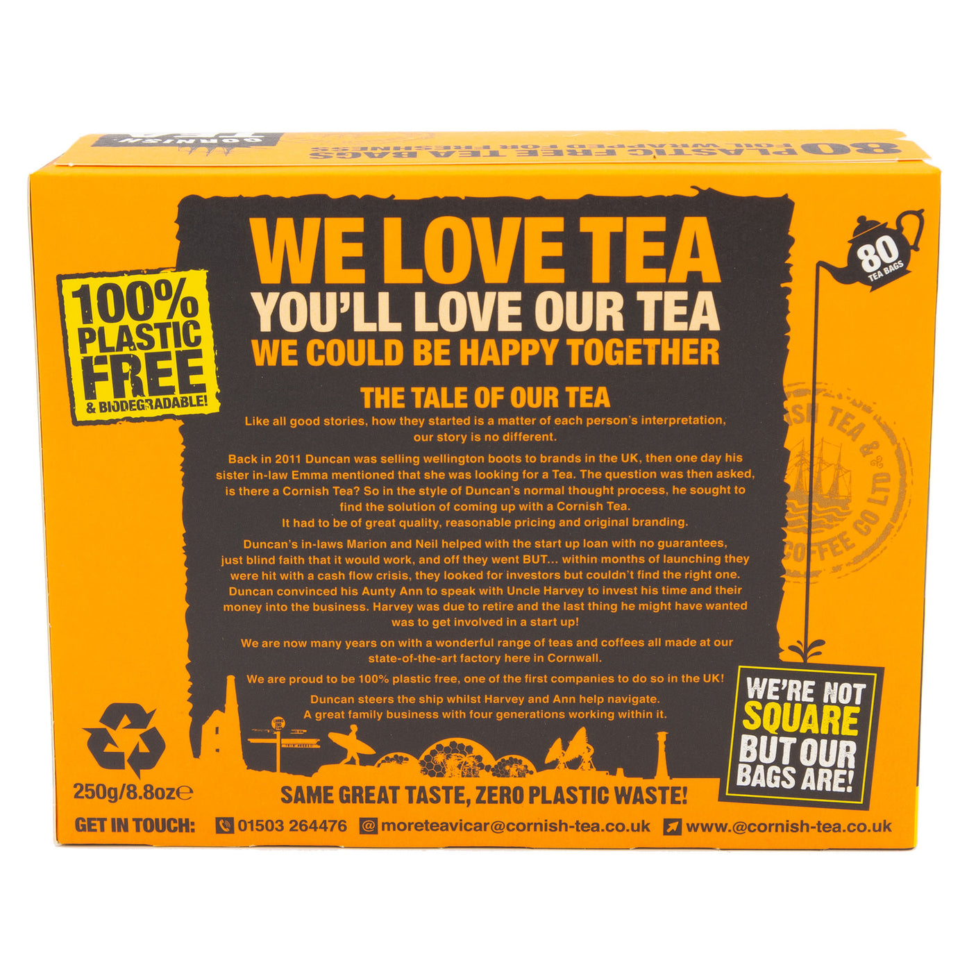 Cornish Tea - Smugglers Brew 80 Tea Bags 250g