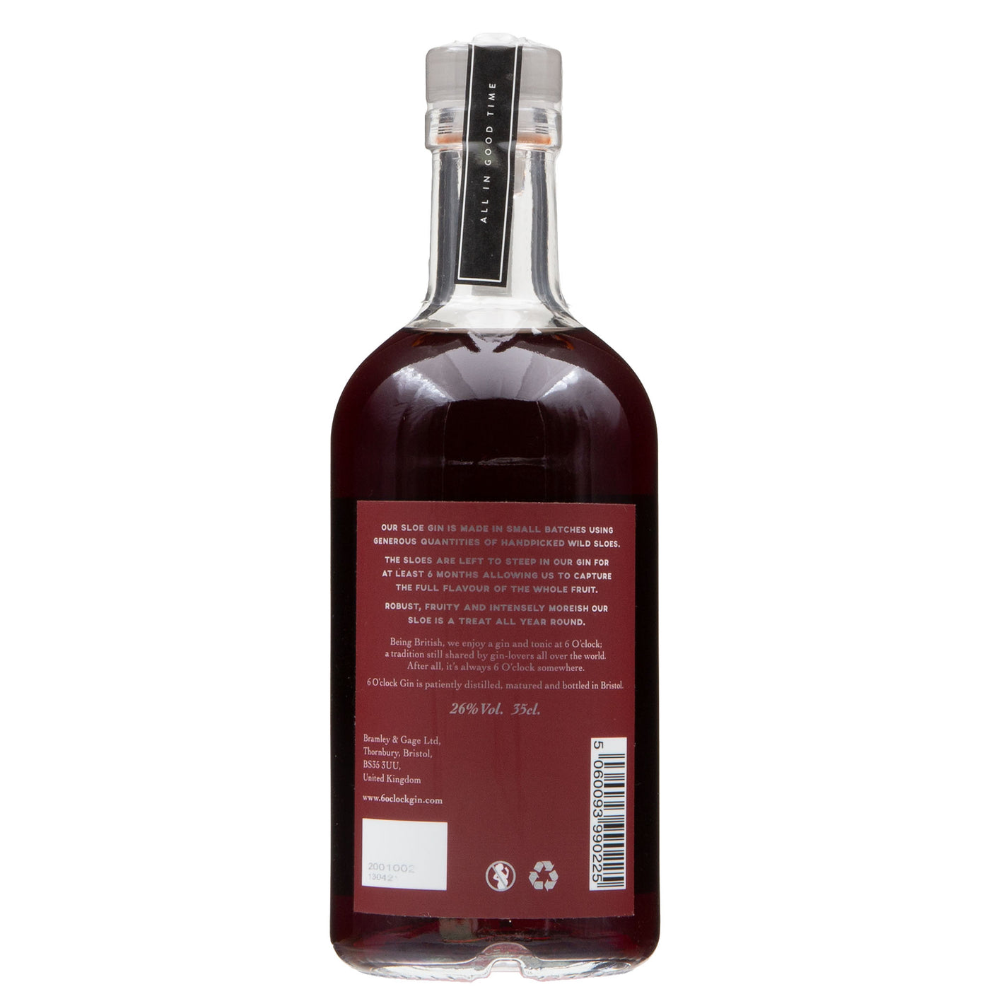 Lobbs Farm Shop, Heligan, Cornwall - Bramley & Gage - 6 O'Clock Sloe Gin 35cl