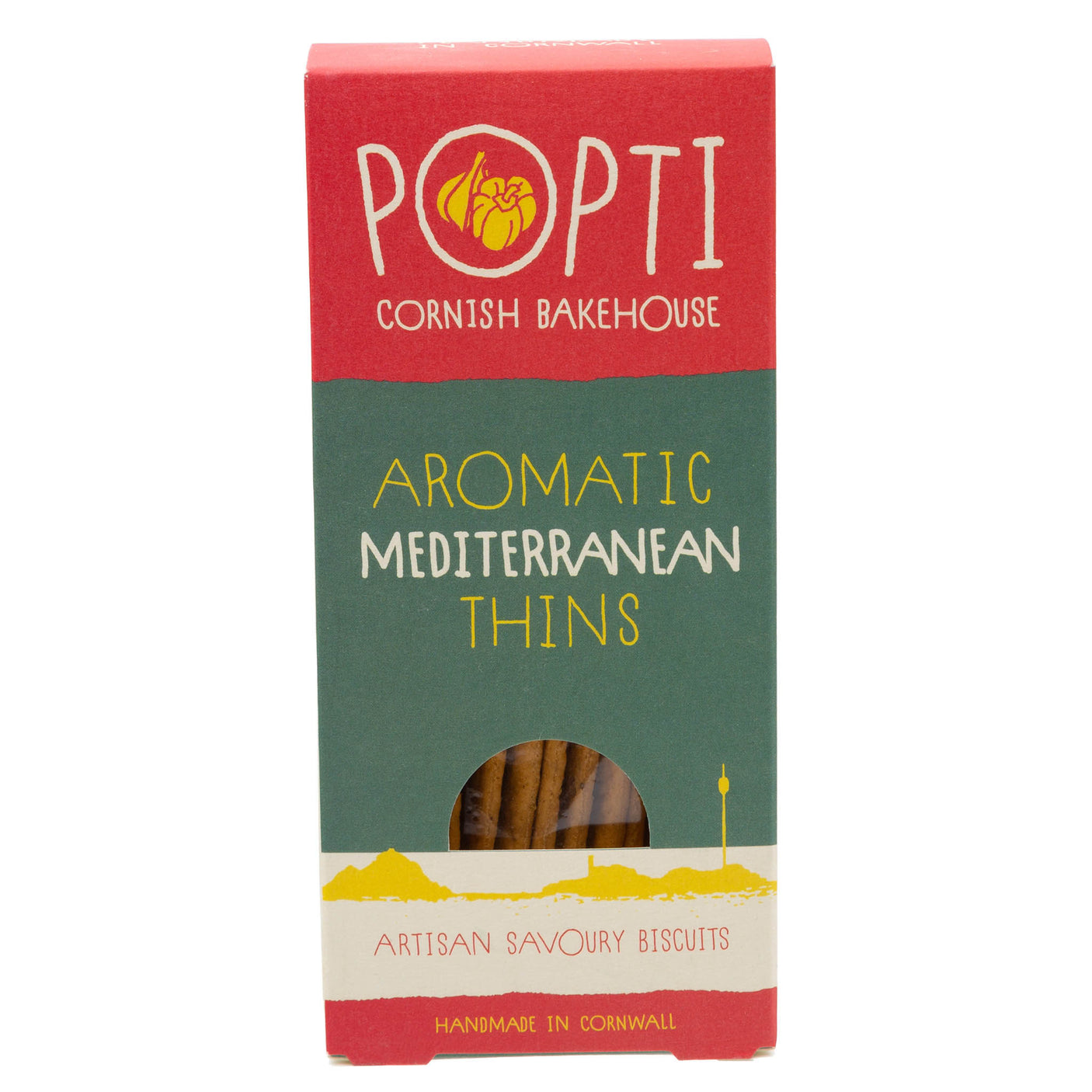 Lobbs Farm Shop, Heligan, Cornwall - Popti Cornish Bakehouse - Aromatic Mediterranean Thins 120g