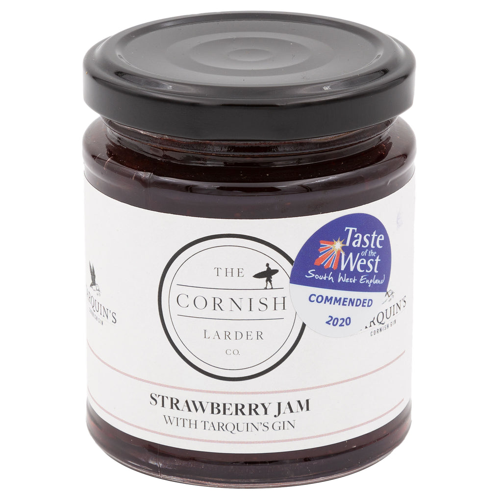 Cornish Larder Co - Strawberry Jam with Tarquin's Gin 227g - Made in Cornwall