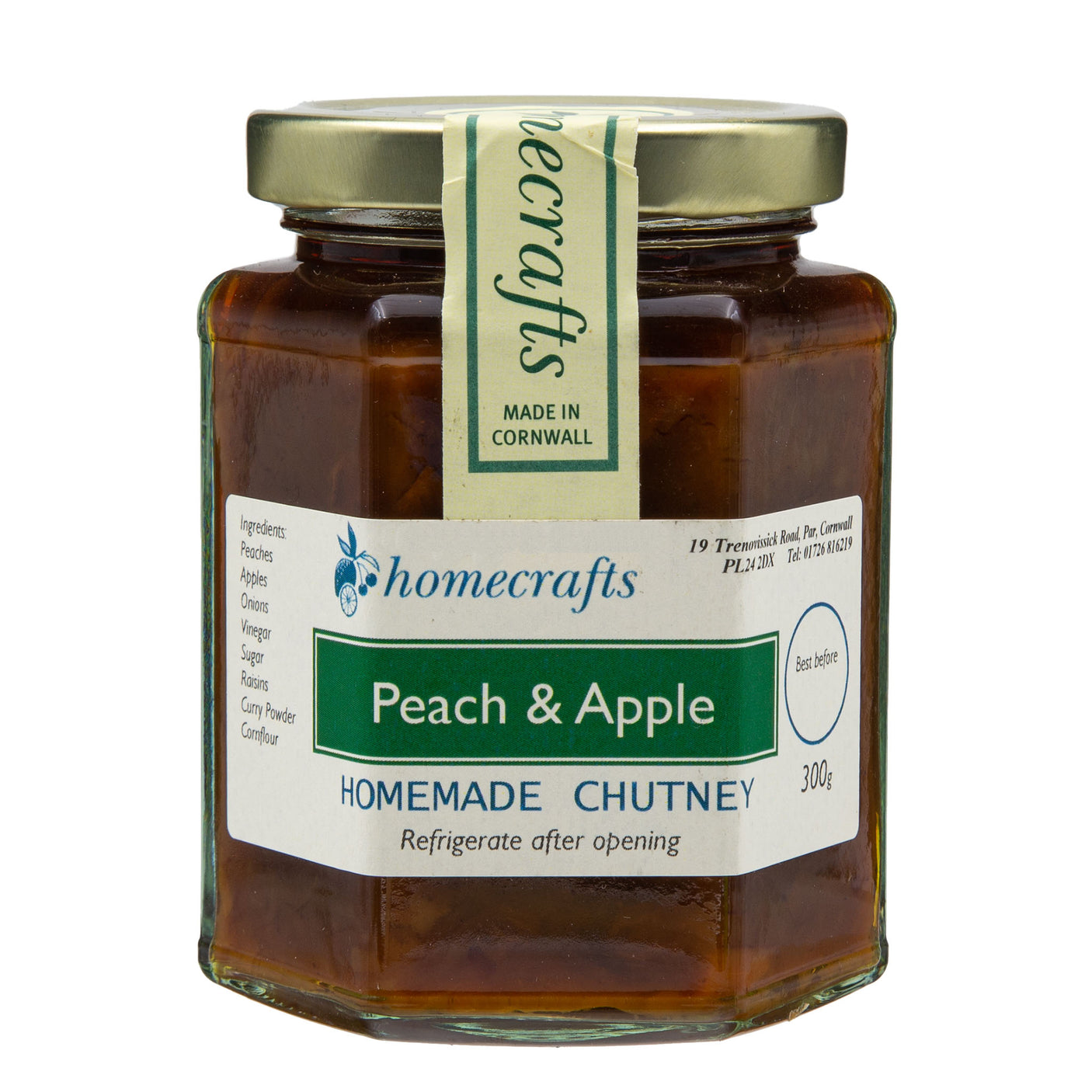 Homecrafts - Peach & Apple Chutney 300g - Made in Cornwall