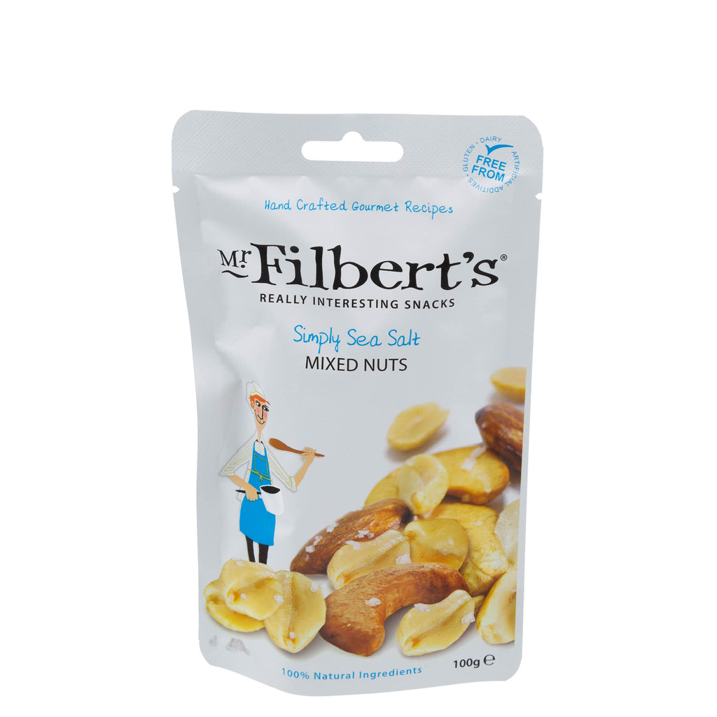 Lobbs Farm Shop, Heligan, Cornwall -  Filbert’s - Simply Sea Salt Mixed Nuts 100g