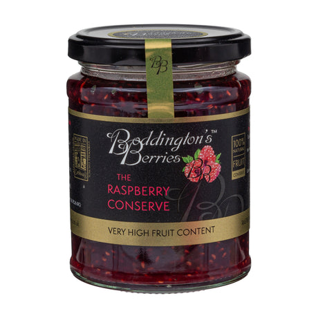 Lobbs Farm Shop, Heligan, Cornwall - Boddington's Berries - Raspberry Conserve 340g