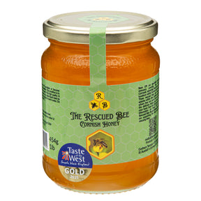 Lobbs Farm Shop, Heligan, Cornwall - Bees Off - The Rescued Bee Cornish Honey 454g