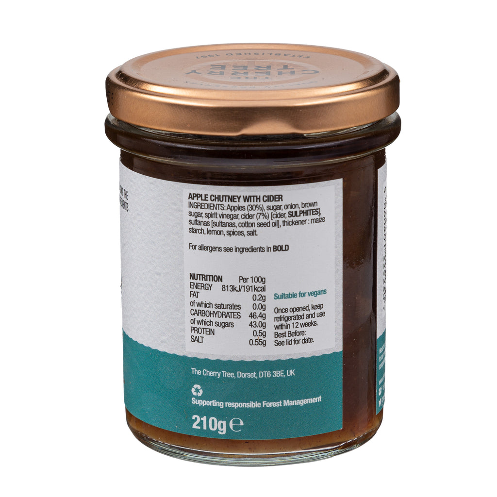 Lobbs Farm Shop, Heligan - The Cherry Tree - Sweet Cider Chutney 210g