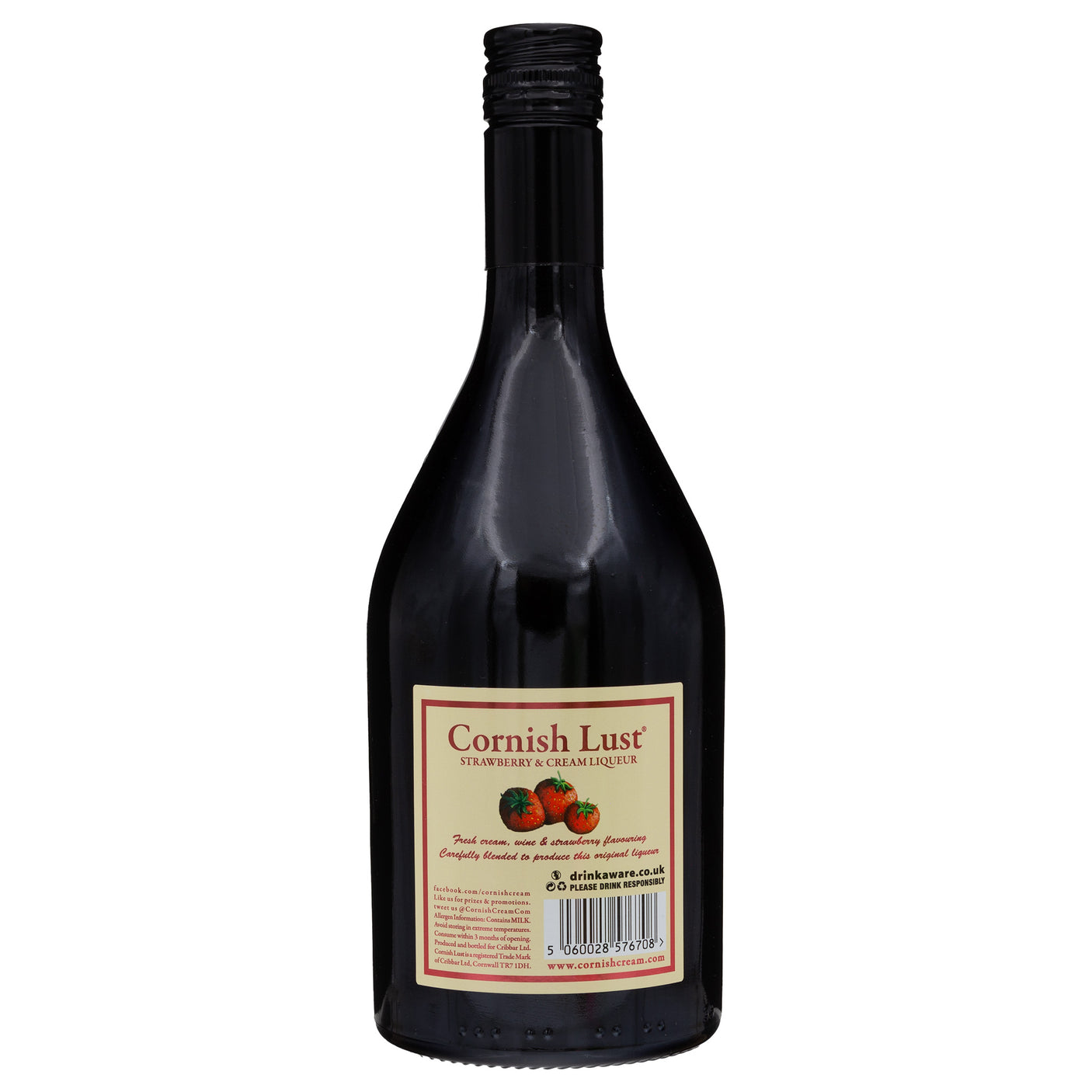 Lobbs Farm Shop, Heligan, Cornwall - Cribbar - Cornish Lust Strawberry & Cream Liqueur 70cl