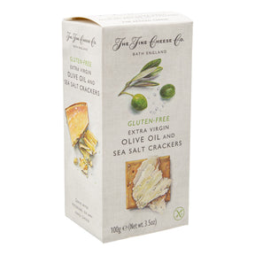 Lobbs Farm Shop, Heligan, Cornwall - The Fine Cheese Co - Extra Virgin Olive Oil  & Sea Salt Crackers 100g (GF)