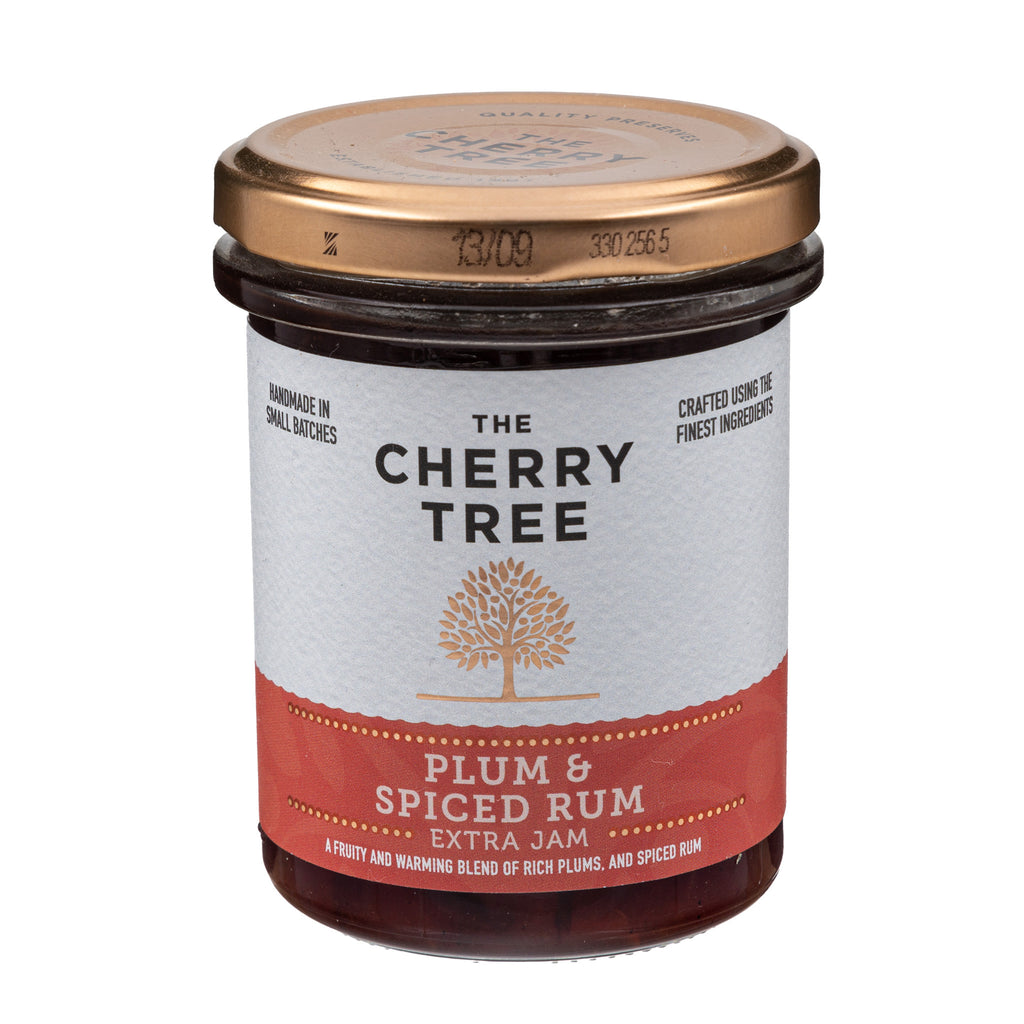 Lobbs Farm Shop, Heligan - The Cherry Tree - Plum & Spiced Rum Extra Jam 225g