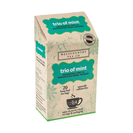 Lobbs Farm Shop, Heligan - Westcountry Tea Co - Trio of Mint - 20 Loose Leaf Bags 40g