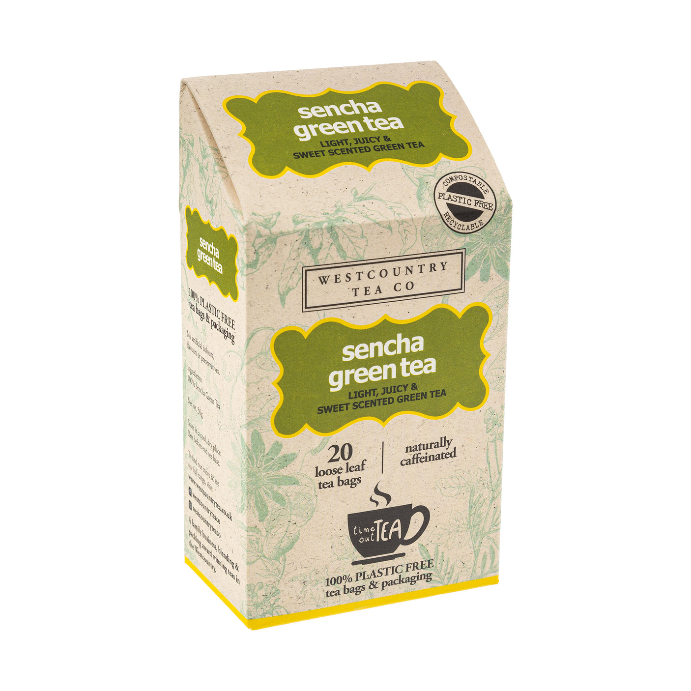 Lobbs Farm Shop, Heligan - Westcountry Tea Co - Sencha Green Tea - 20 Loose Leaf Bags 50g