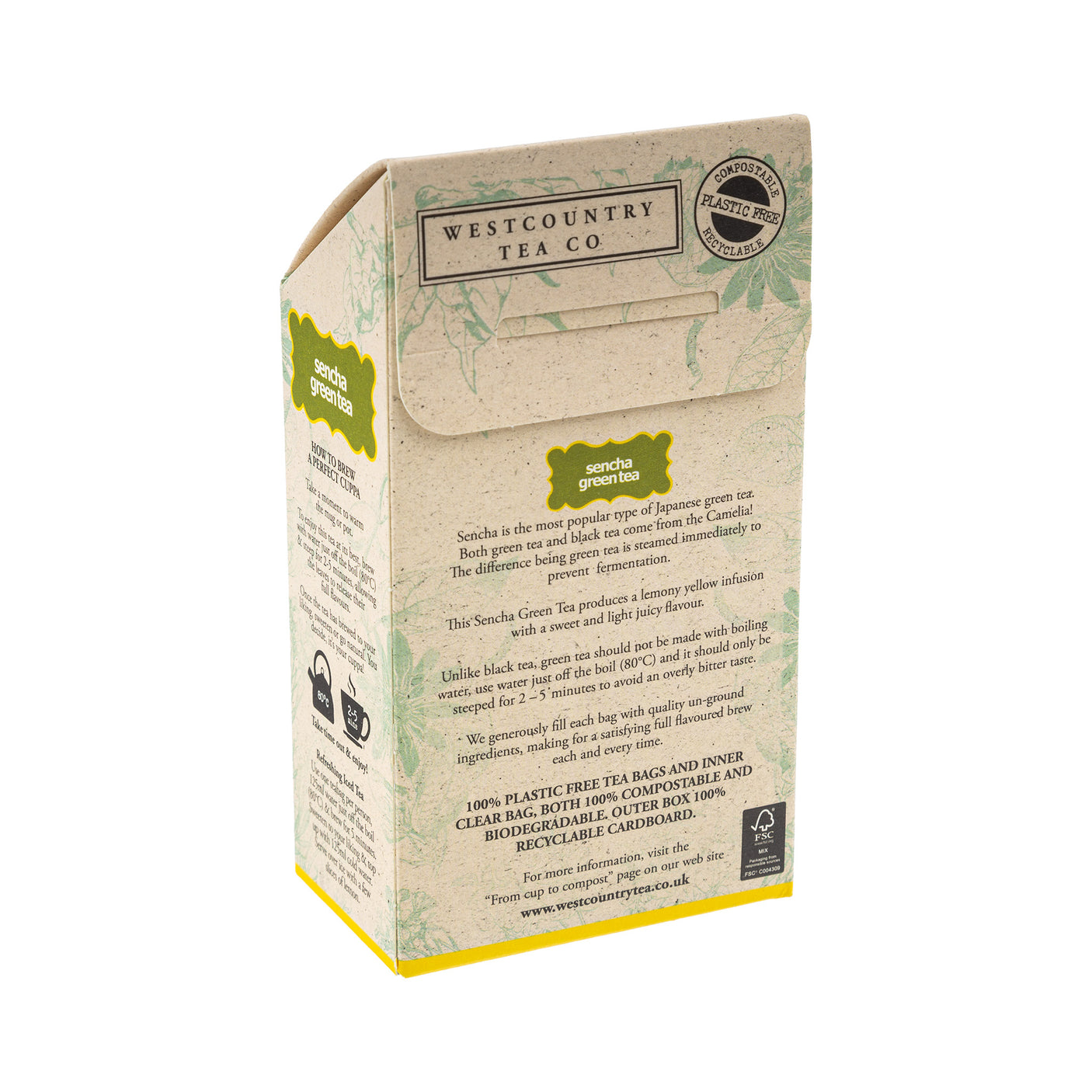 Lobbs Farm Shop, Heligan - Westcountry Tea Co - Sencha Green Tea - 20 Loose Leaf Bags 50g