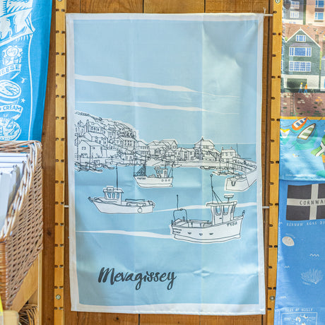 Lobbs Farm Shop, Heligan, Cornwall - Lobbs Exclusive - Vickie Price Mevagissey Tea Towel