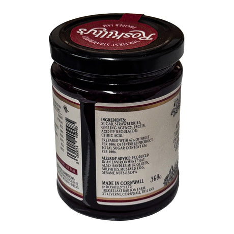 Lobbs Farm Shop, Heligan, Cornwall - Roskilly's Jam First Strawberry Proper Jam 360g - Made in Cornwall