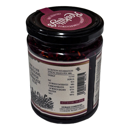 Lobbs Farm Shop, Heligan, Cornwall - Roskilly's Raspberry & Elderflower Proper Jam 360g - Made in Cornwall