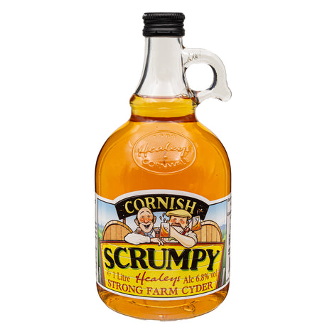 Lobbs Farm Shop, Heligan, Cornwall - Healeys Cornish Cyder Farm - Cornish Scrumpy Strong Farm Cyder 1 Litre - Made in Cornwall