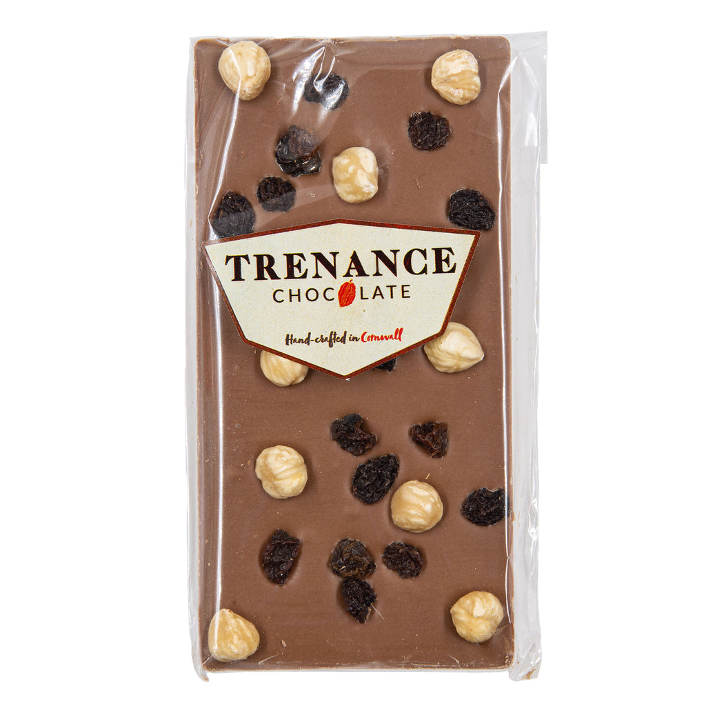 Tenance - Milk Chocolate Bar Topped with Roasted Hazelnuts & Raisins 110g