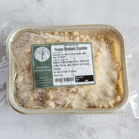 Lobbs Farm Shop Homemade - Frozed Rhubarb Crumble - Serves 2