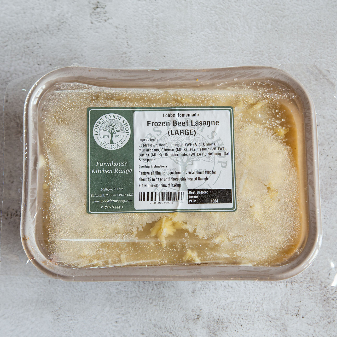 Lobbs Homemade - Frozen Beef Lasagne (Large) - Serves 2