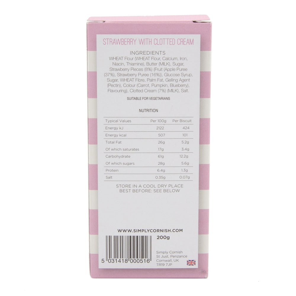 Simply Cornish - Clotted Cream & Strawberry Shortbread 200g
