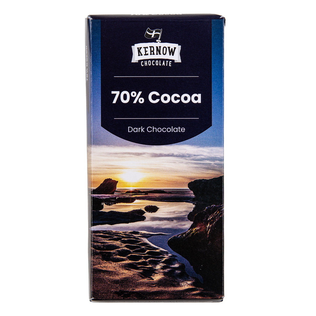 Kernow Chocolate - 70% Cocoa Dark Chocolate 100g - Made in Cornwall